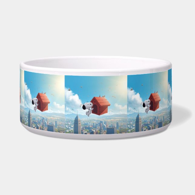 Traumhafte Beagle-Floating-City-Comic-Illustration Napf (Vorderseite)