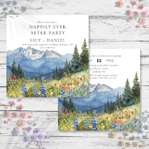 Traumhafte Bergfloral-Hochzeit Einladung