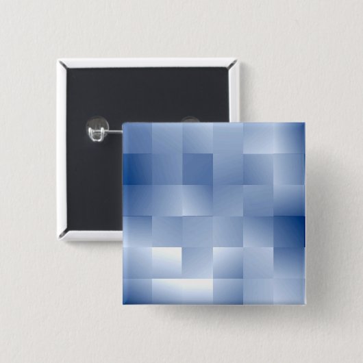 Traumhafte blaue Töne in einem quadratischen Muste Button (Vorne & Hinten)