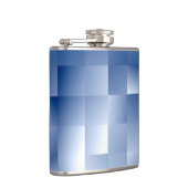 Traumhafte blaue Töne in einem quadratischen Muste Flachmann (Rechts)