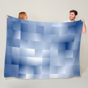 Traumhafte blaue Töne in einem quadratischen Muste Fleecedecke