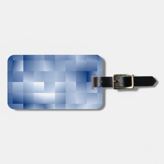 Traumhafte blaue Töne in einem quadratischen Muste Gepäckanhänger (Vorderseite horizontal)