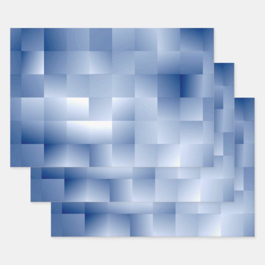 Traumhafte blaue Töne in einem quadratischen Muste Geschenkpapier Set (Set)