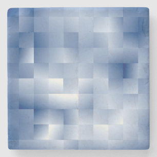 Traumhafte blaue Töne in einem quadratischen Muste Steinuntersetzer