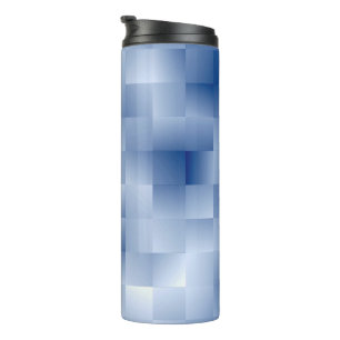 Traumhafte blaue Töne in einem quadratischen Muste Thermosbecher