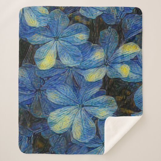 Traumhafte Blume im Vincent Van Gogh Art Stil. Art Sherpadecke (Vorderseite)