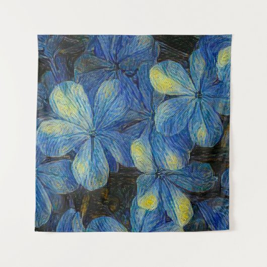 Traumhafte Blume im Vincent Van Gogh Art Stil. Art Wandteppich (Vorderseite (Horizontal))