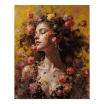 Traumhafte Blumen-Göttin – Romantisches Kunstposte