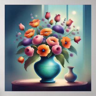 Traumhafte Blumenpaarung Poster