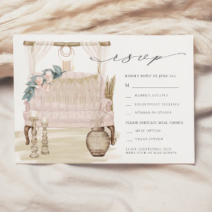Traumhafte bohemianische Strandhochzeit RSVP Einladung