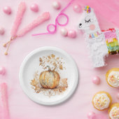 Traumhafte Dekoration mit Kürbis und Blätter Pappteller (Party)