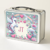 Traumhafte Einhörner und Regenbogen-Lunchbox Metall Brotdose (Rückseite)