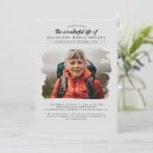 Traumhafte Elegante Feier zum Foto der Beerdigung  Einladung (Stehend Vorderseite)