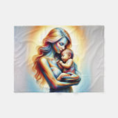 Traumhafte Fantasie der Mutter Mutter Baby Fleecedecke (Vorderseite (Horizontal))