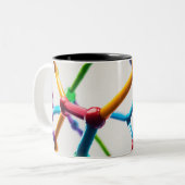 Traumhafte farbenfrohe Tasse (Vorderseite Links)