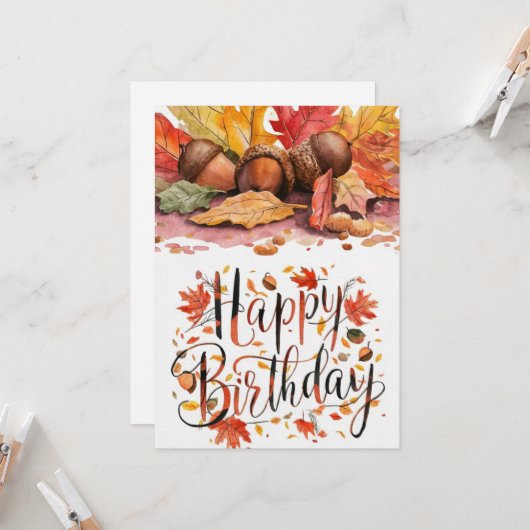 Traumhafte farbenfrohe Wälder Herbstfall glücklich Karte (Vorderseite/Rückseite Beispiel)