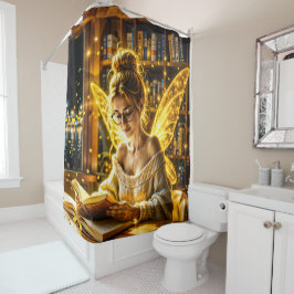 Traumhafte Feenbrille und Bücher Duschvorhang