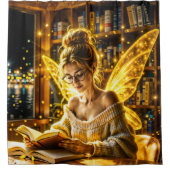 Traumhafte Feenbrille und Bücher Duschvorhang (Vorderseite)