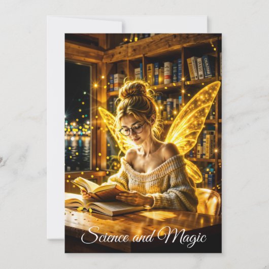 Traumhafte Feenbrille und Bücher Einladung (Vorderseite)