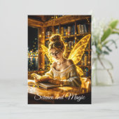 Traumhafte Feenbrille und Bücher Einladung (Stehend Vorderseite)