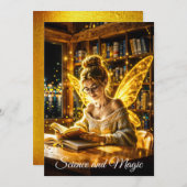 Traumhafte Feenbrille und Bücher Einladung (Vorne/Hinten)