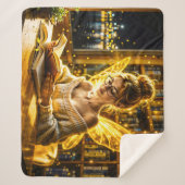 Traumhafte Feenbrille und Bücher Sherpadecke (Vorderseite)