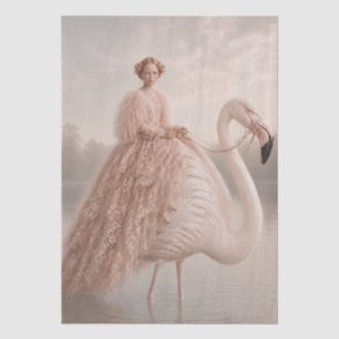 Traumhafte Flamingo Prinzessin Kunst Druck Surre Seidenpapier