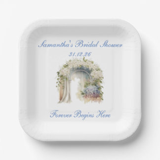 Traumhafte florale Hochzeitspapierteller Pappteller