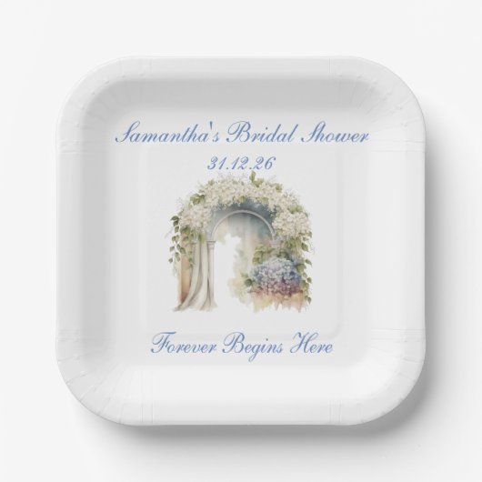 Traumhafte florale Hochzeitspapierteller Pappteller (Vorderseite)