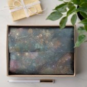 Traumhafte florale Katze im Wald Fantasy-Dekoupage Seidenpapier (Geschenk)