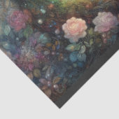 Traumhafte florale Katze im Wald Fantasy-Dekoupage Seidenpapier (Ausschnitt)