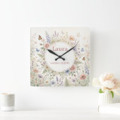 Traumhafte florale Wasserfarbe personalisierte Uhr (Zuhause)