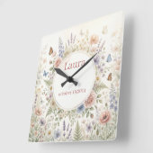Traumhafte florale Wasserfarbe personalisierte Uhr (Winkel)