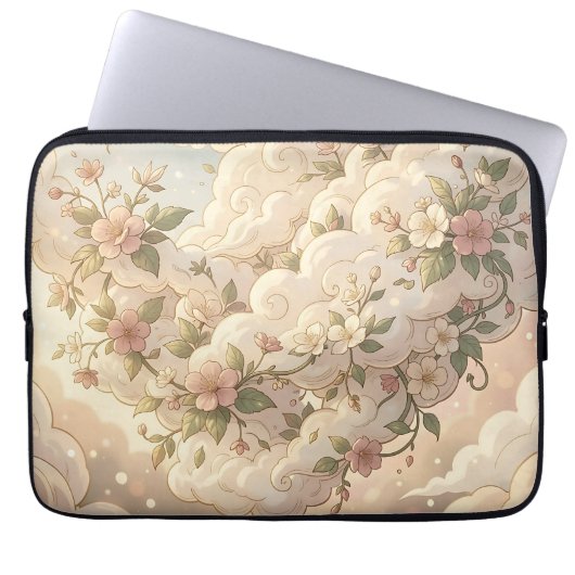 Traumhafte florale Wolken Kirschblüte  Laptopschutzhülle (Vorderseite)
