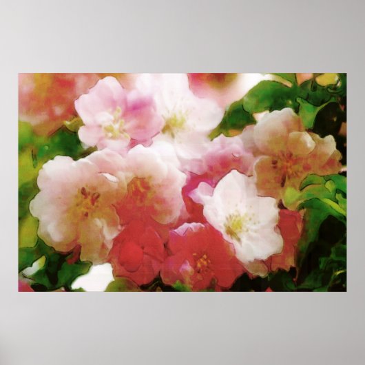 Traumhafte Frühlingsblüten Wasserfarbenposter Poster (Vorne)