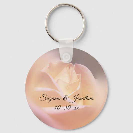 Traumhafte gelbe Rose Personalisierte Hochzeit  Schlüsselanhänger (Vorderseite)