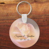 Traumhafte gelbe Rose Personalisierte Hochzeit  Schlüsselanhänger (Vorderseite)