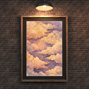 Traumhafte goldene Wolken Himmel Kunst, Ätherische Poster