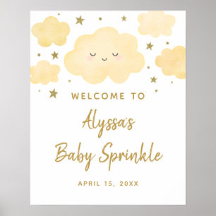 Traumhafte goldene Wolken Sterne Baby Sprinkle Wil Poster