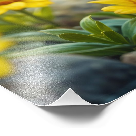 Traumhafte, goldgelbe Hellkunst Fotodruck (Ecke)