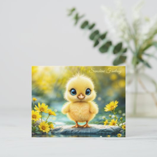 Traumhafte, goldgelbe Hellkunst Postkarte (Stehend Vorderseite)