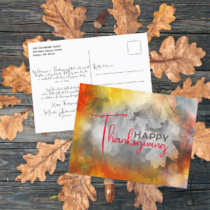 Traumhafte Herbstblätter-Erntedank-Meldung Postkarte
