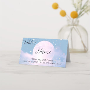 Traumhafte himmlische Hochzeit in Mondlicht gebade Platzkarte