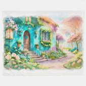 Traumhafte Hütte im Bloomlight - 60x80 Throw Blank Fleecedecke (Vorderseite (Horizontal))