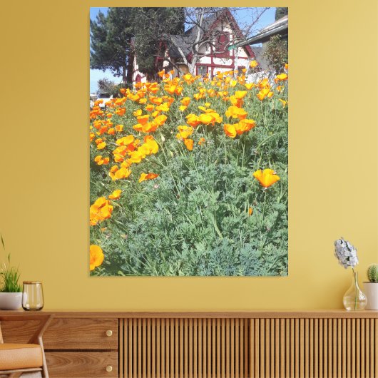 Traumhafte Hütte in einem Populärfeld Leinwanddruck (Insitu (Wohnzimmer))