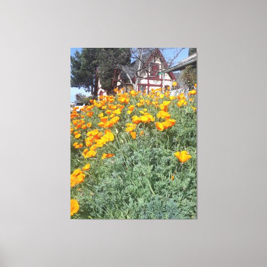 Traumhafte Hütte in einem Populärfeld Leinwanddruck (Vorderseite)