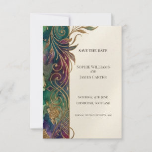 Traumhafte Juwel-Aquarell-Blumen-Save-the-Date-Kar Save The Date