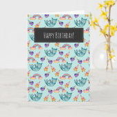 Traumhafte Katze im Himmel schweben| Glücklicher G Karte (Gelbe Blume)