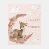 Traumhafte kleine Bambi & Wolken| Blume Baby Kinde Fleecedecke (Vorderseite)