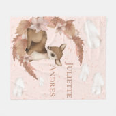 Traumhafte kleine Bambi & Wolken| Blume Baby Kinde Fleecedecke (Vorderseite (Horizontal))